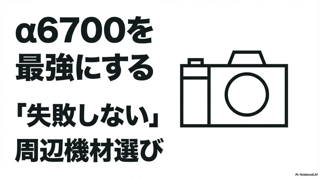 α6700を最強にするための失敗しない機材選びのタイトルスライド